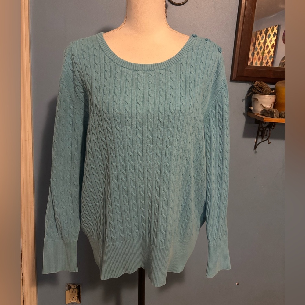 Cabela’s, Blue, Cable Knit, Sweater
